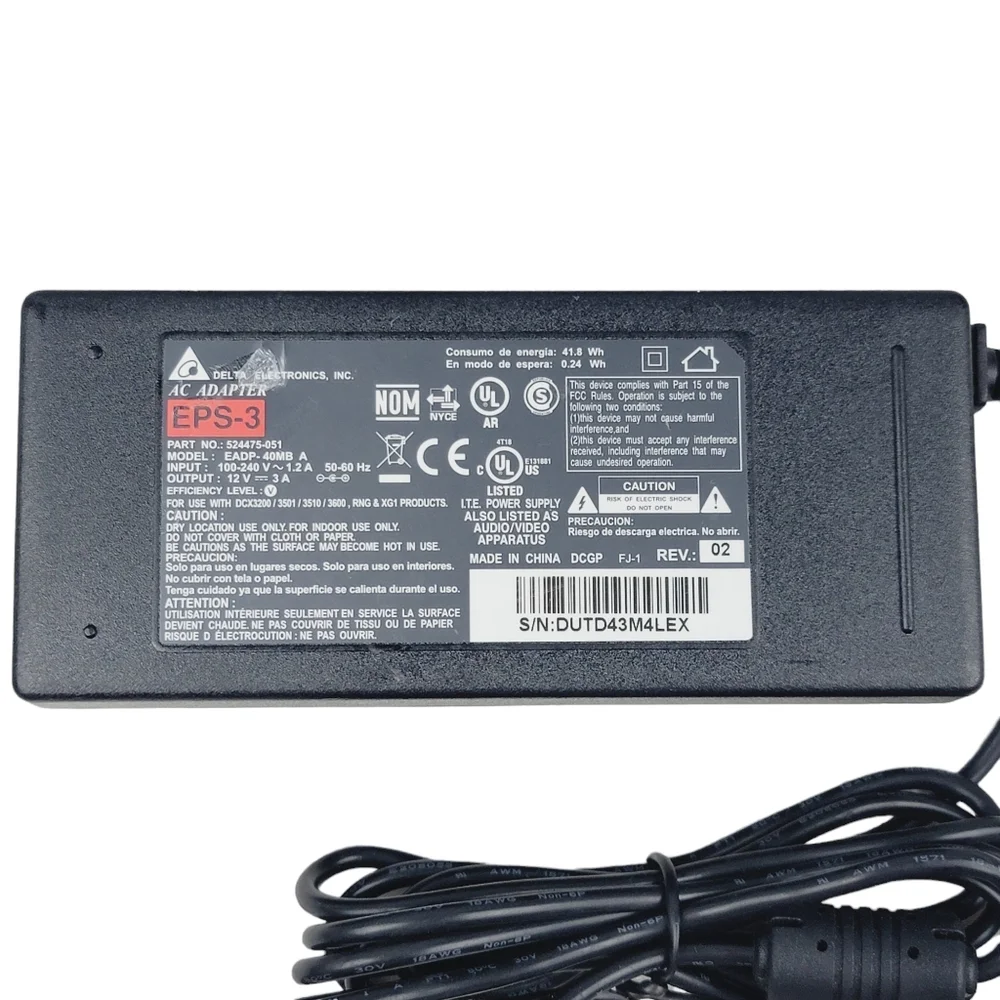 Delta Electronics AC Adapter EPS-3 Model No. EADP-40MB